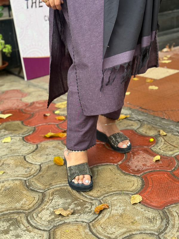 Pure Cotton Cord Set ( 2 Piece ) - Purple