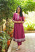Aarini Magenta Flared Two-Piece Co-Ord Set with Contrast Print
