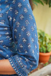 Ajrakh Hand Block Print ( 2 Piece ) - Blue