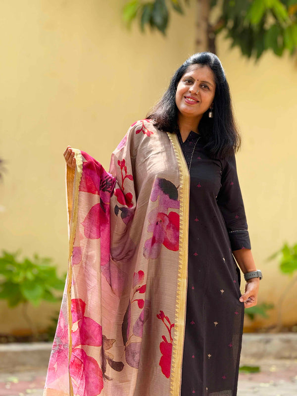 Woven Cotton Cord Set ( 2 Piece ) -Black