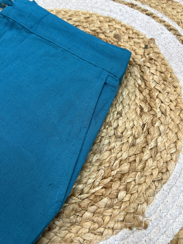 Cotton Pant - Teal Blue