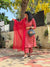 Sanganeri Print Cotton Cord Set ( 2 Piece ) -Classic Red
