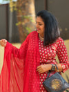 Sanganeri Print Cotton Cord Set ( 2 Piece ) -Classic Red