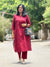 Woven Cotton Cord Set ( 2 Piece ) -Dark Maroon