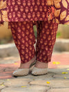 Sanganeri Print Cotton Cord Set ( 2 Piece ) - maroon