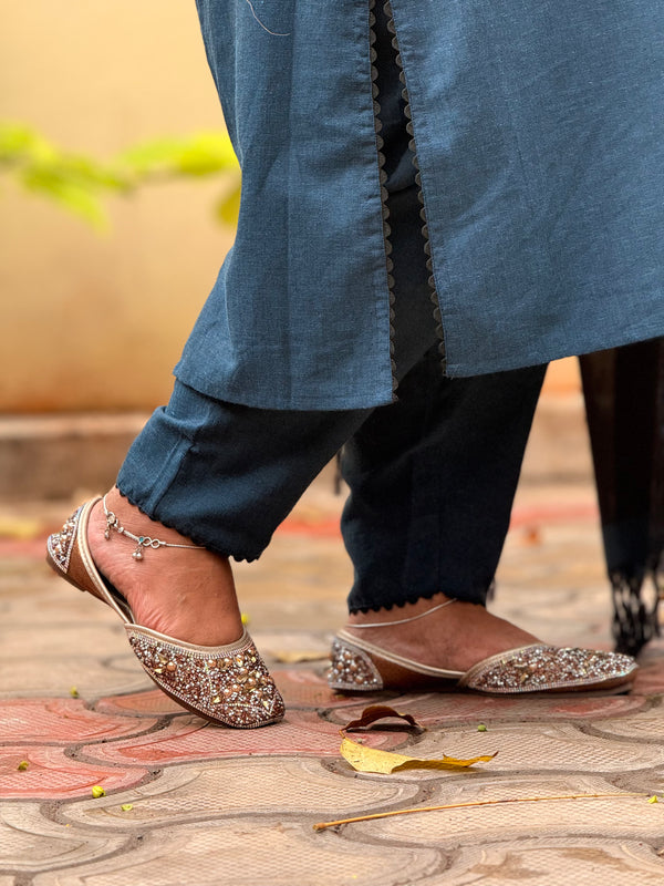 Pure Cotton Cord Set ( 2 Piece ) - Peacock Blue