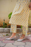 Sanganeri Hand Block Print ( 2 Piece ) - Yellow