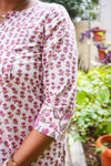 Sanganeri Hand Block Print ( 2 Piece ) - Pink