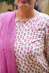 Sanganeri Hand Block Print ( 2 Piece ) - Pink