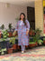 Sanganeri Print Cotton Cord Set ( 2 Piece ) - Purple Blue
