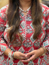 Sanganeri Print Cotton Cord Set ( 2 Piece ) - Red
