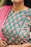 Sanganeri Hand Block Print ( 2 Piece ) - Green