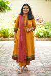 Varnika Mustard Yellow Pure Cotton Flared Two-Piece Co-Ord Set