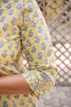 Sanganeri Hand Block Print ( 2 Piece ) - Yellow